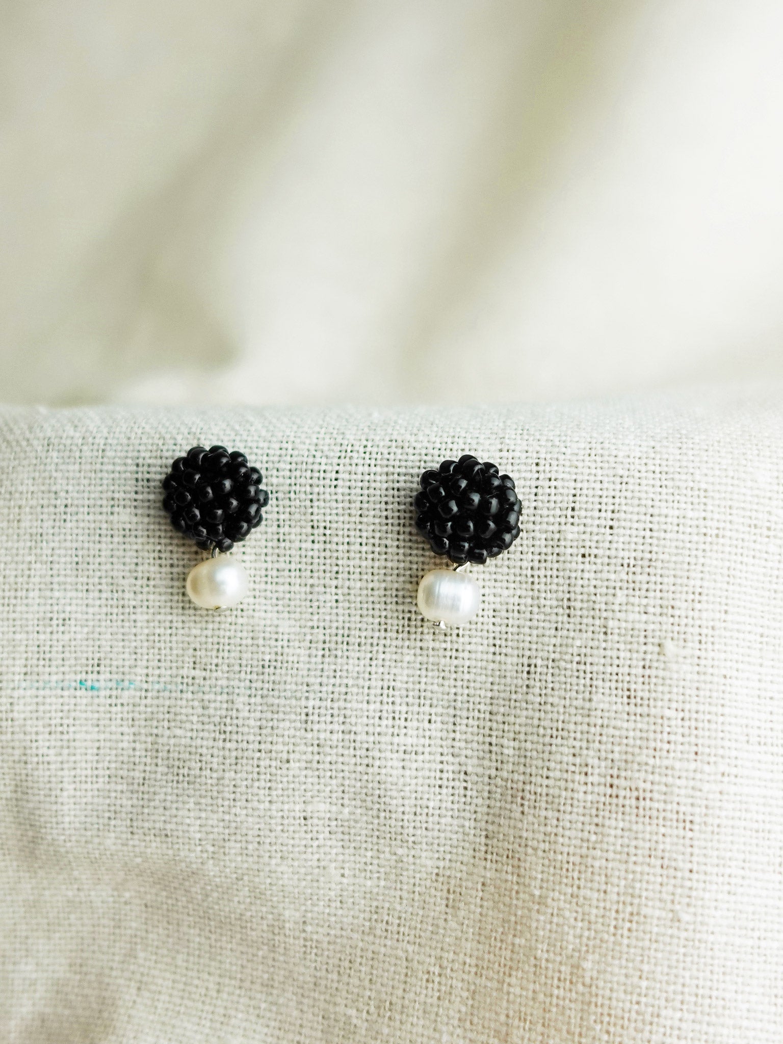 Phoebe Earrings in Black Front