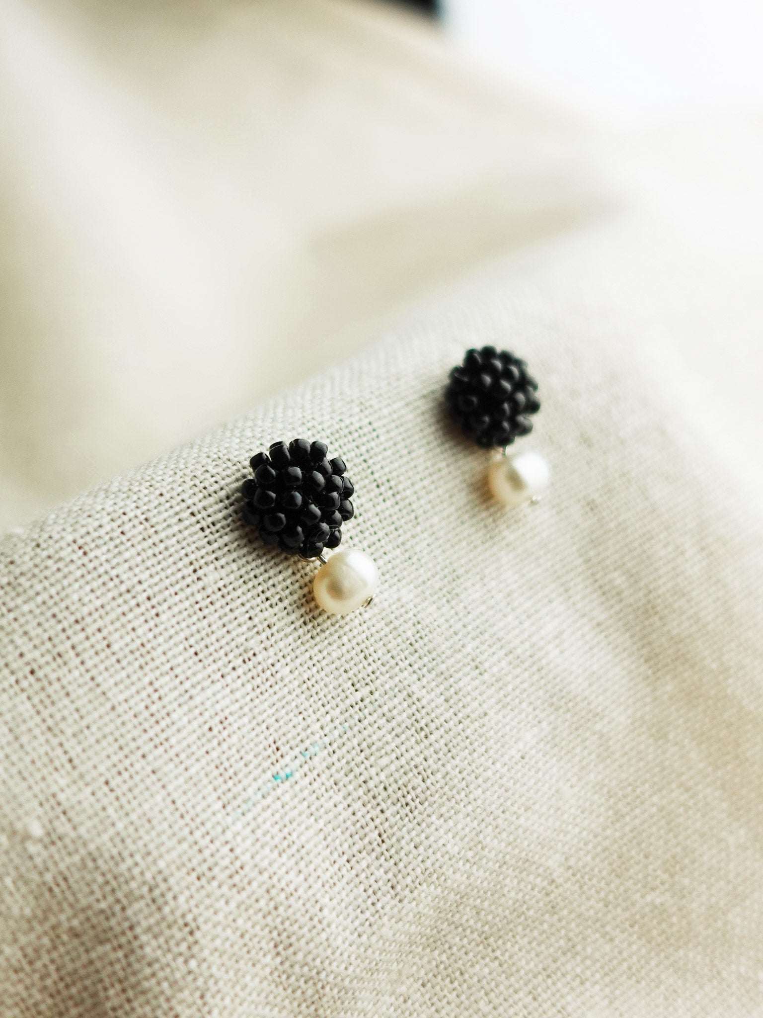 Phoebe Earrings in Black Left