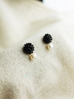 Phoebe Earrings in Black Left