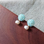 Phoebe Earrings in Blue Display Right