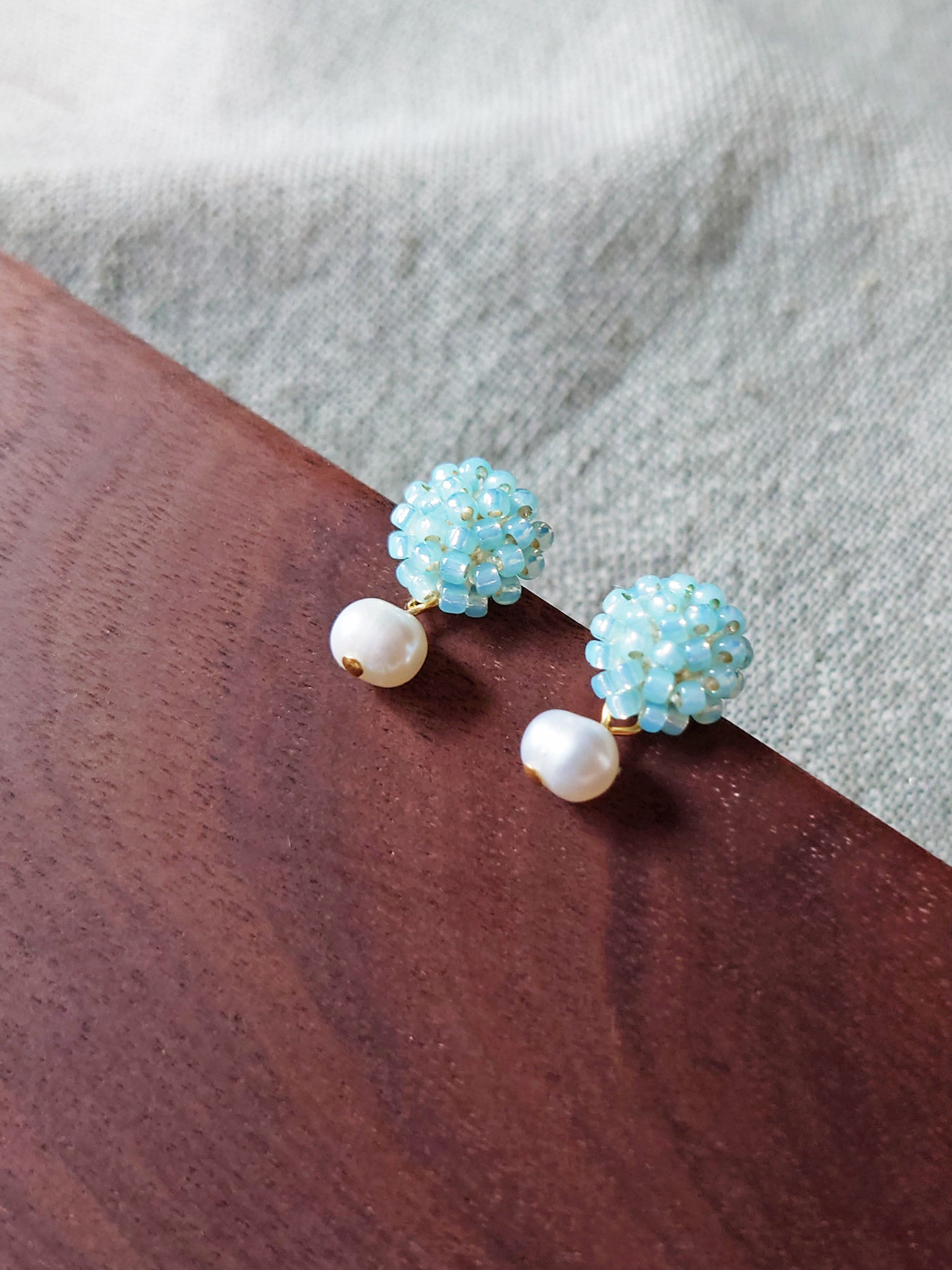 Phoebe Earrings in Blue Display Right