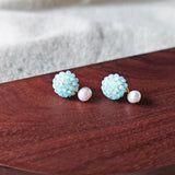 Phoebe Earrings in Blue Display Side