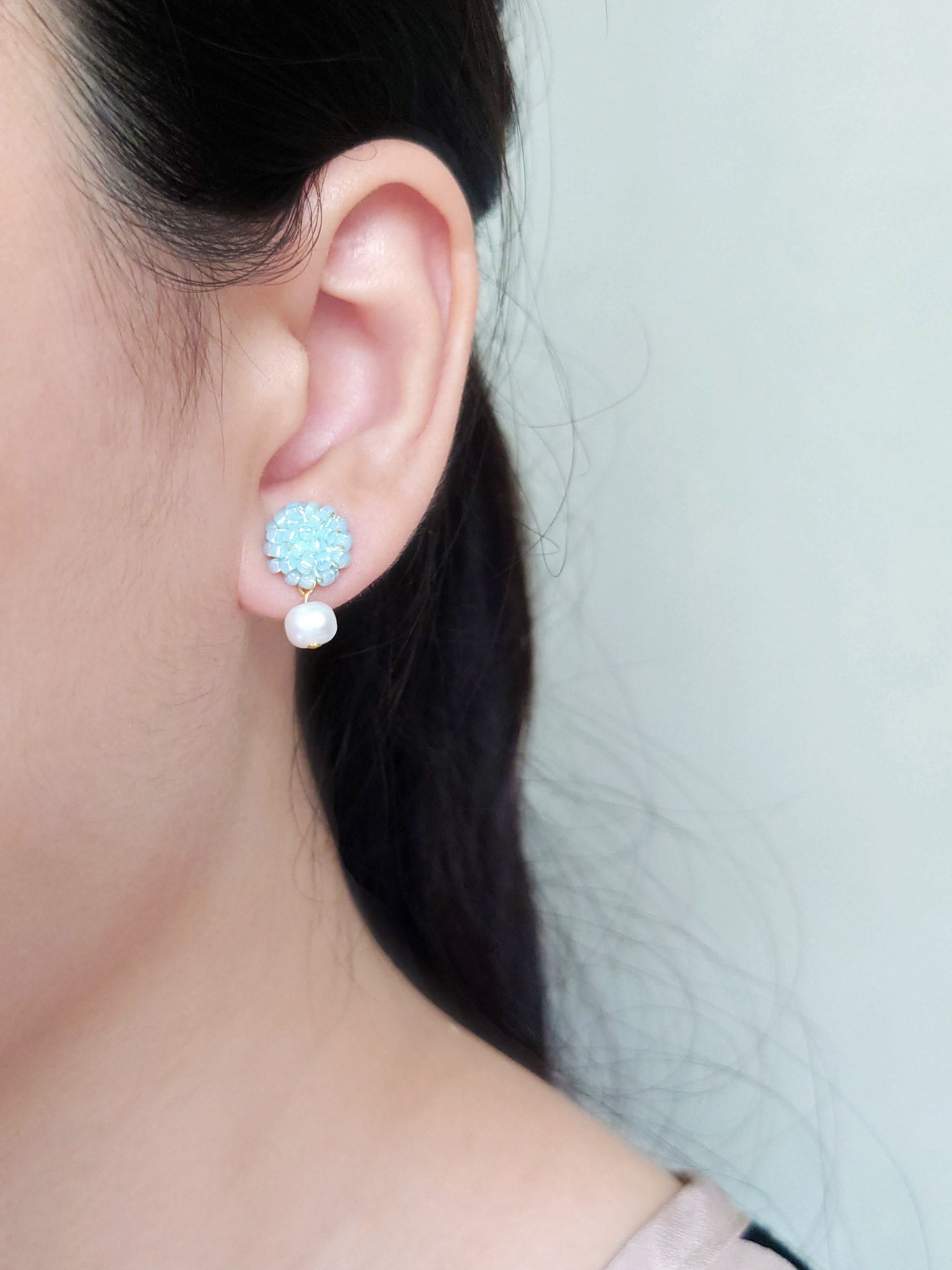 Phoebe Earrings in Blue Model
