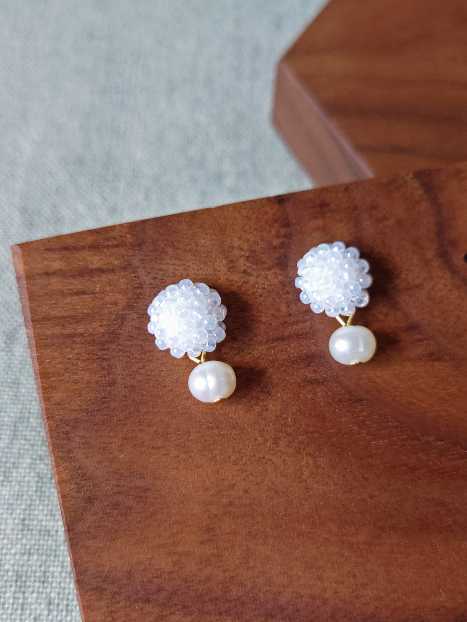 Phoebe Earrings in White Display