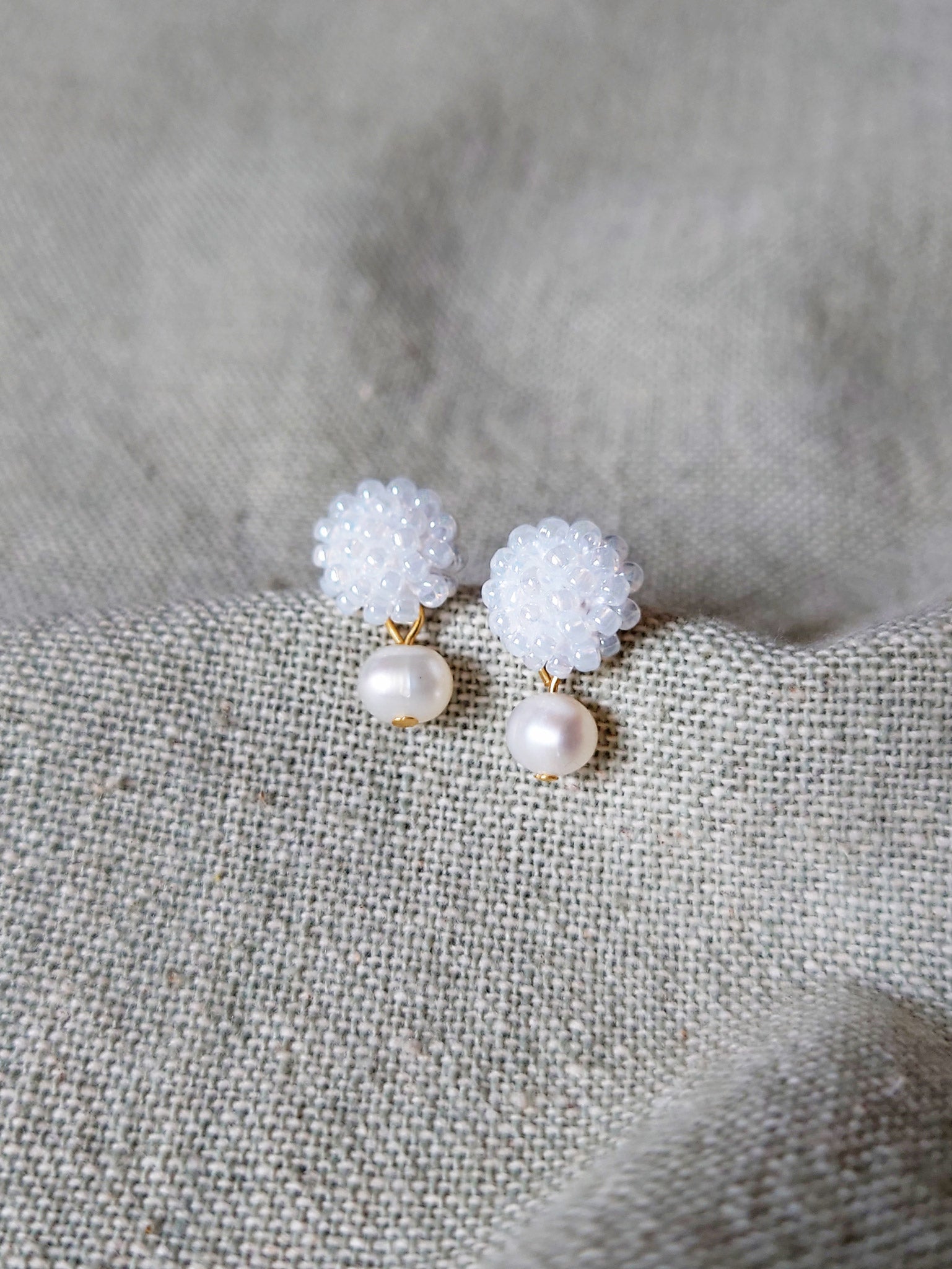 Phoebe Earrings in White Front