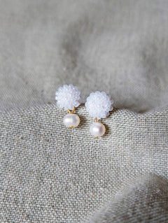 Phoebe Earrings in White Front