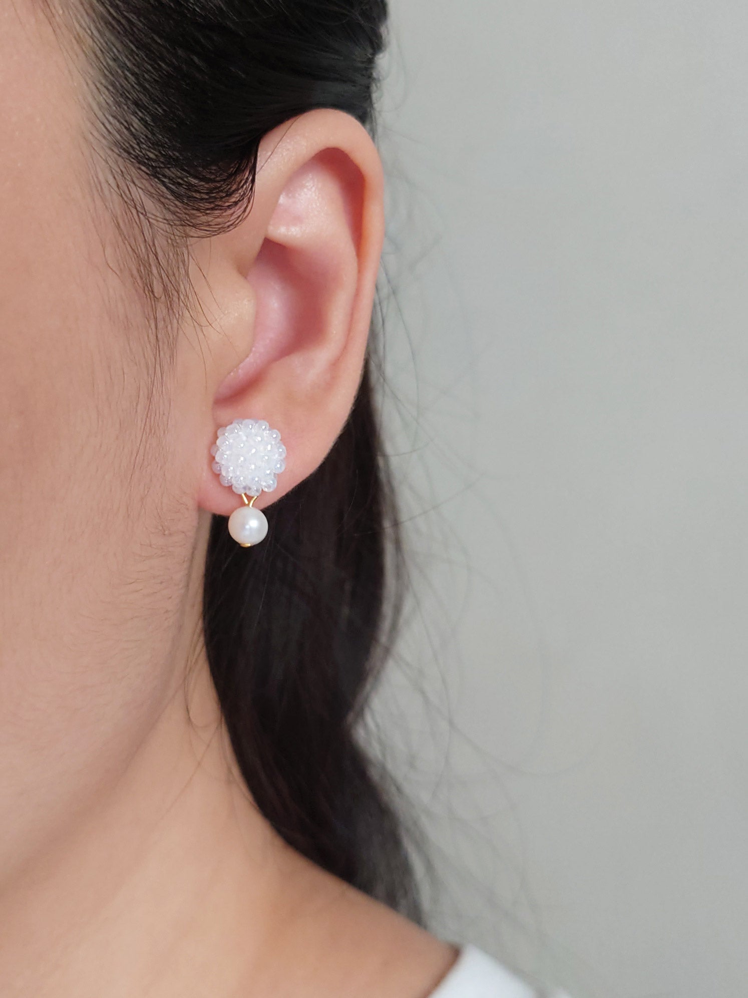 Phoebe Earrings in White Model