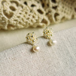 Phoebe Star Dust Earrings in Ivory Left