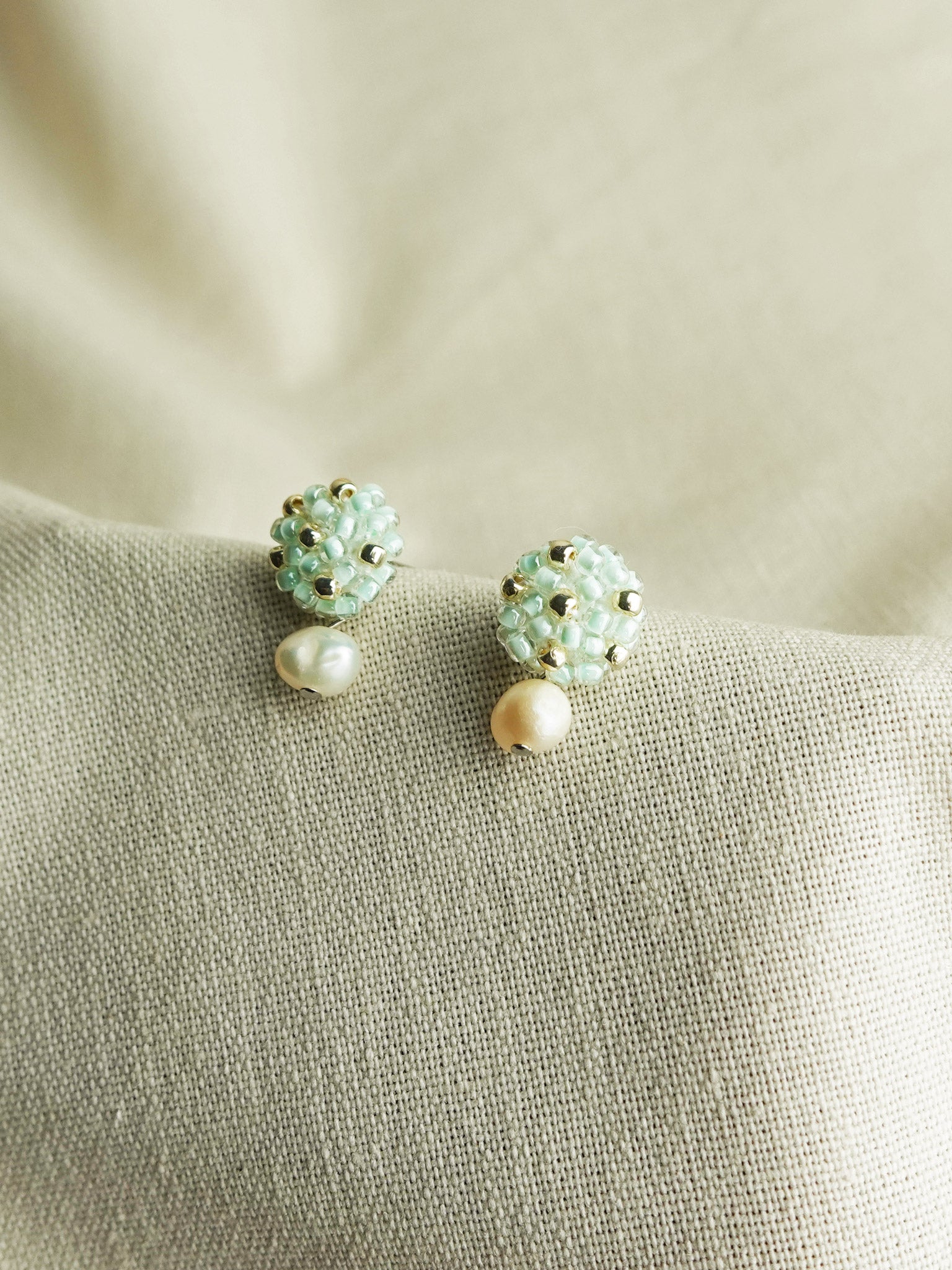 Phoebe Star Dust Earrings in Mint Green Front 2