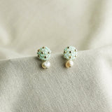 Phoebe Star Dust Earrings in Mint Green Front 3