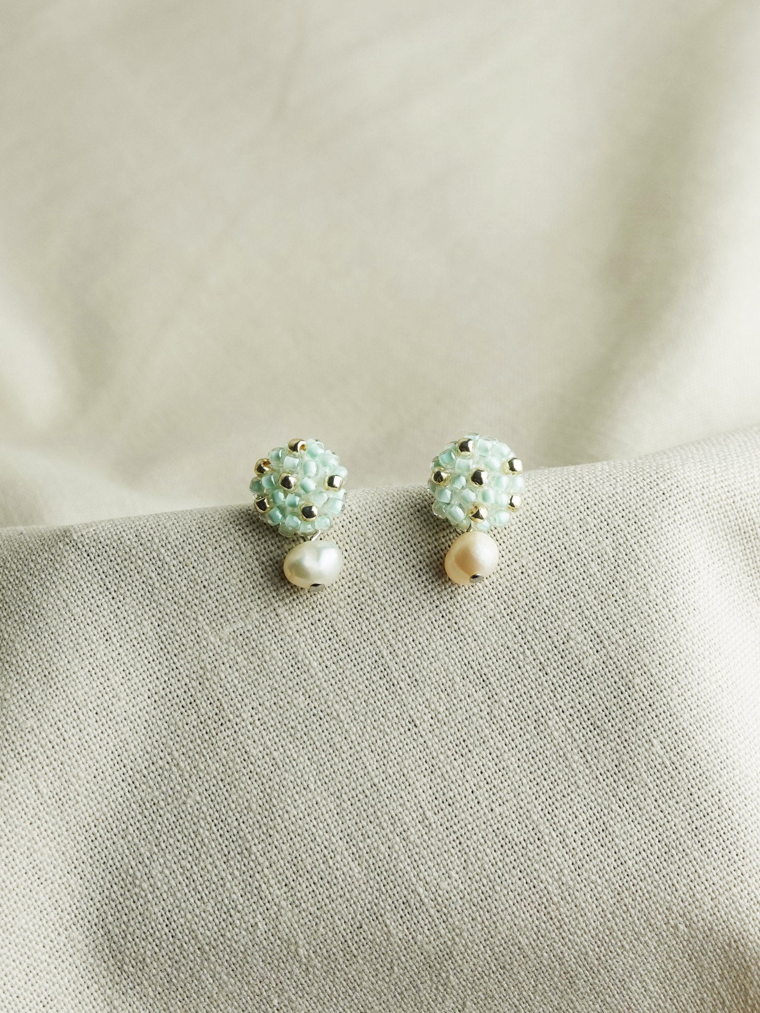 Phoebe Star Dust Earrings in Mint Green Front 3
