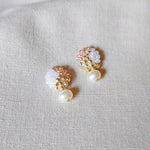 Phoebe Trio Earrings in Champagne Pink Front 2
