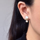 Phoebe Trio Earrings in Champagne Pink Model