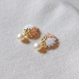Phoebe Trio Earrings in Champagne Pink Side