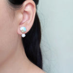 Phoebe Trio Earrings in Blue Model