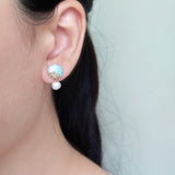 Phoebe Trio Earrings in Blue Model
