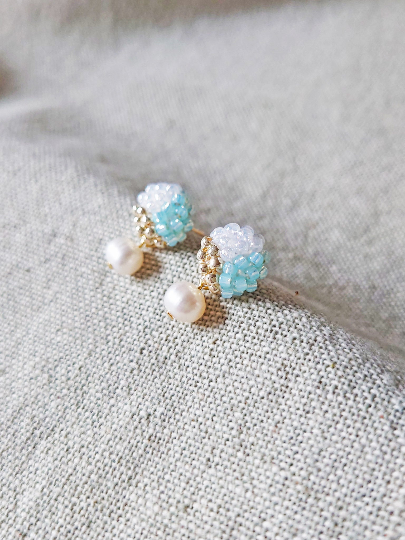 Phoebe Trio Earrings in Blue Right