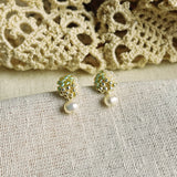 Phoebe Trio Earrings in Lime Green Left