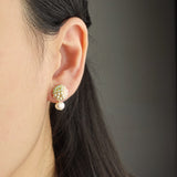 Phoebe Trio Earrings in Lime Green Model