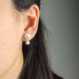 Phoebe Trio Earrings in Mint Green Model