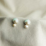 Phoebe Trio Earrings in Mint Green Right 2