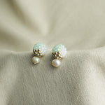 Phoebe Trio Earrings in Mint Green Right