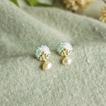 Phoebe Trio Earrings in Mint Green Side