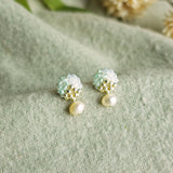 Phoebe Trio Earrings in Mint Green Side