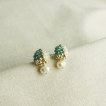 Phoebe Trio Earrings in Ocean Green Left