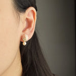 Phoebe Trio Earrings in Strawberry Red Model