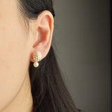 Phoebe Trio Earrings in Strawberry Red Model