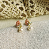 Phoebe Trio Earrings in Strawberry Red Side