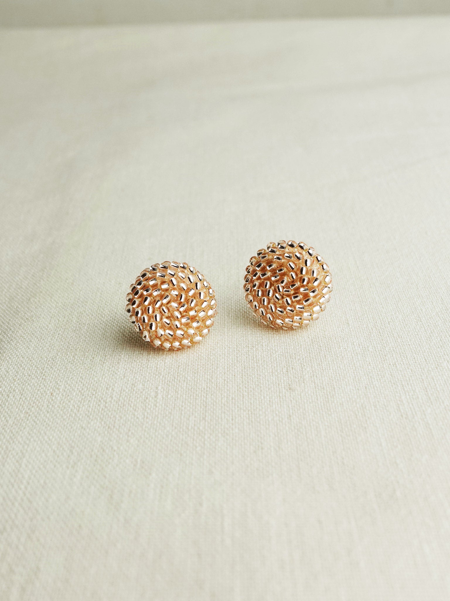 Prelude Maxi Stud Earrings in Champagne Pink Front