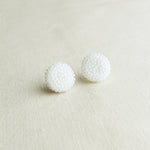 Prelude Maxi Stud Earrings in White Front