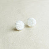 Prelude Maxi Stud Earrings in White Front