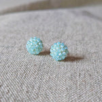 Prelude Petite Stud Earrings in Blue Front