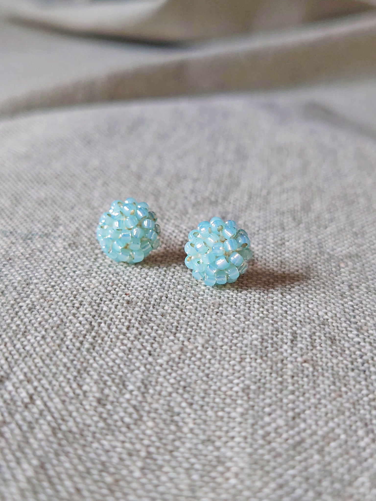 Prelude Petite Stud Earrings in Blue Front