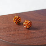 Prelude Petite Stud Earrings in Dark Amber Display SIngle