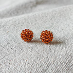 Prelude Petite Stud Earrings in Dark Amber Front