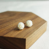 Prelude Petite Studs in Ivory Display Side