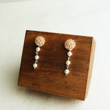 Raindrops on the Window Earrings in Champagne Pink Display Right