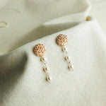Raindrops on the Window Earrings in Champagne Pink Left