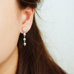 Raindrops on the Window Earrings in Champagne Pink Model