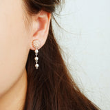 Raindrops on the Window Earrings in Champagne Pink Model
