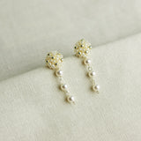 Raindrops on the Window Earrings in Ivory Front
