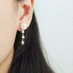Raindrops on the Window Earrings in Ivory Model