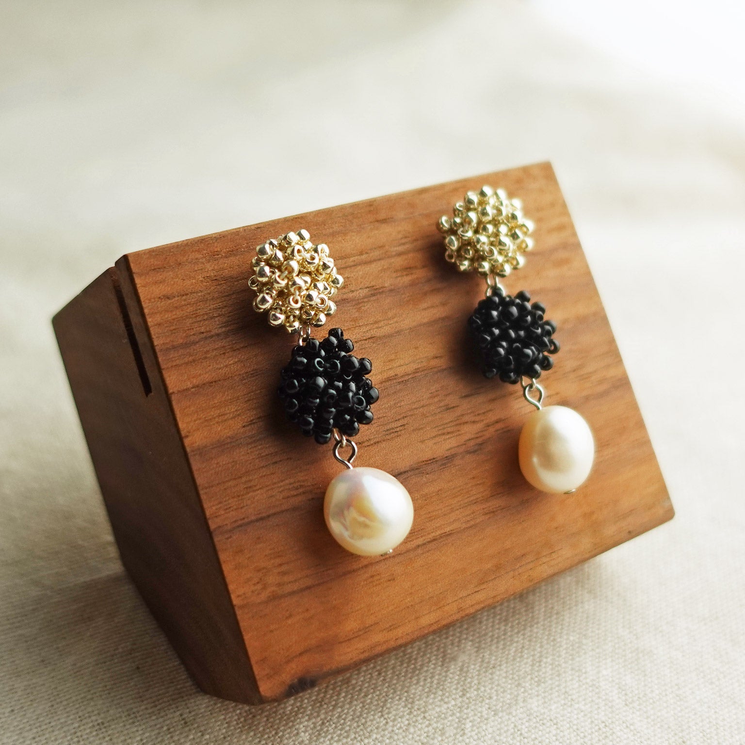 Richele Earrings in Black Display Left