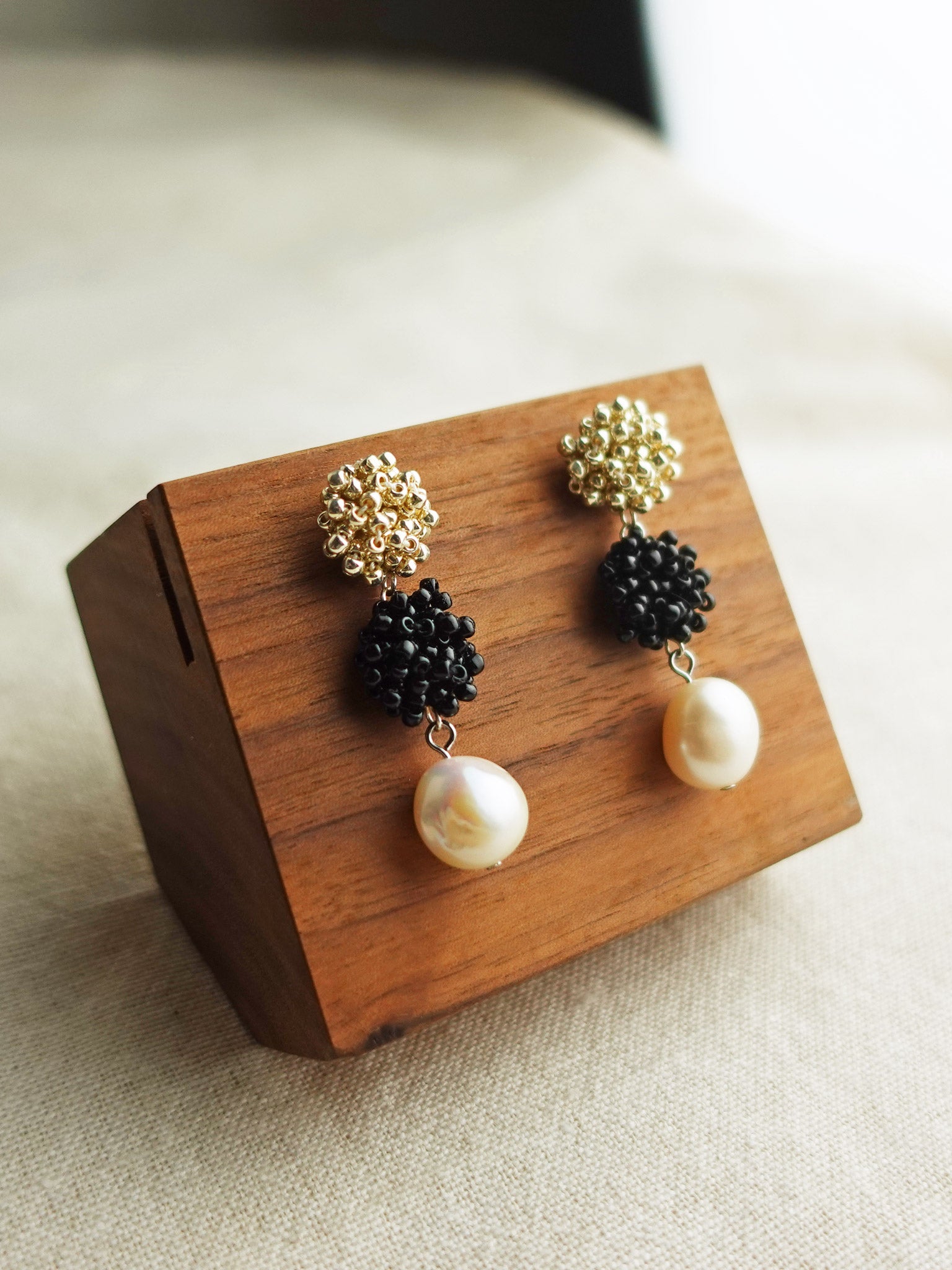 Richele Earrings in Black Display Left
