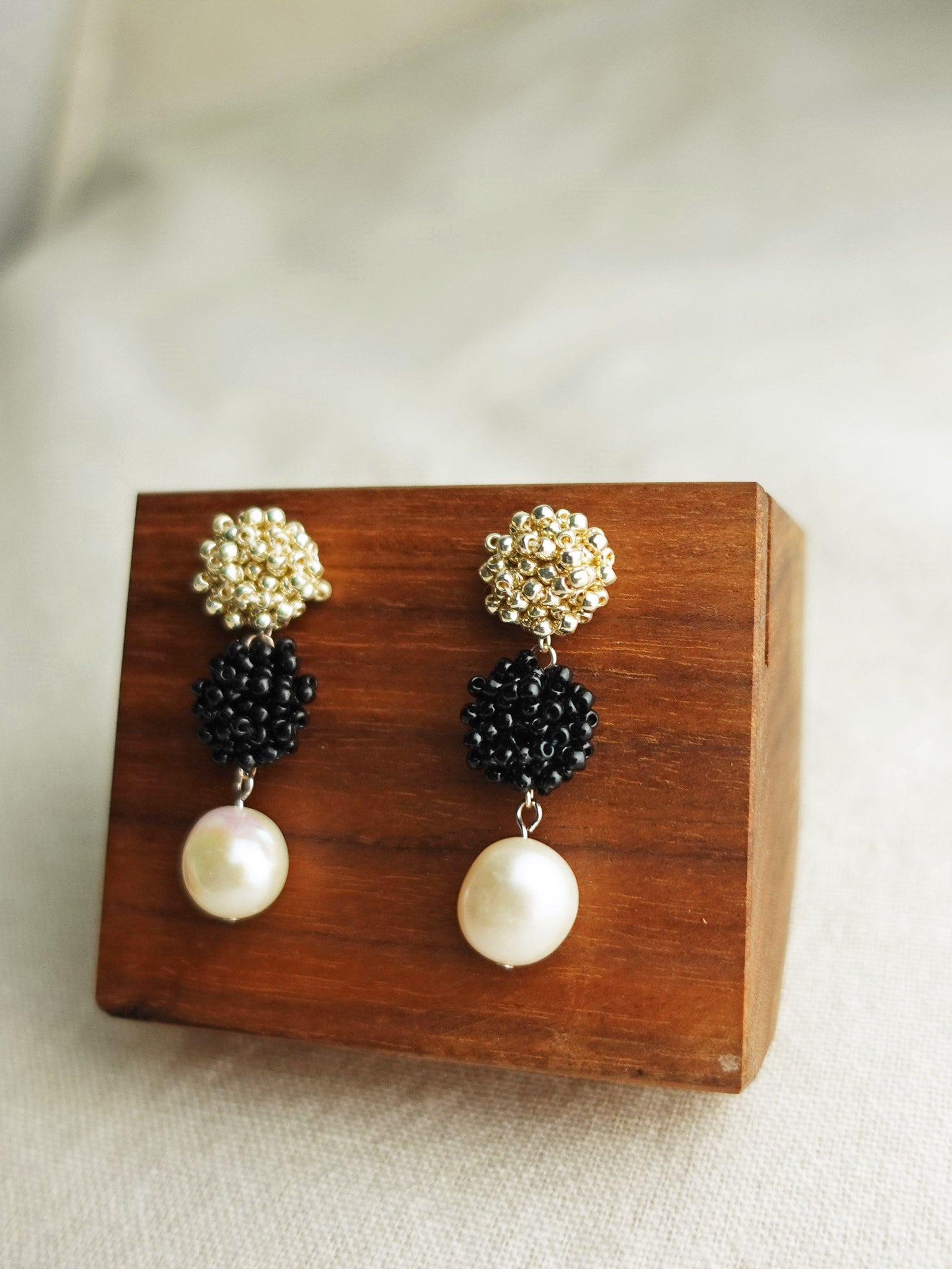 Richele Earrings in Black Display Right