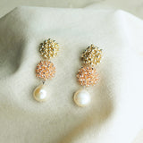 Richele Earrings in Champagne Pink Front